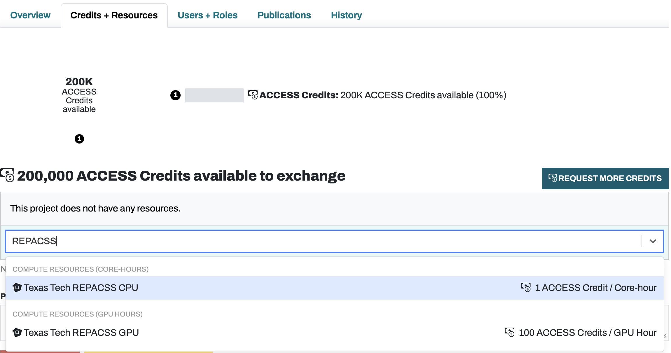 Credits + Resources - Search and select REPACSS